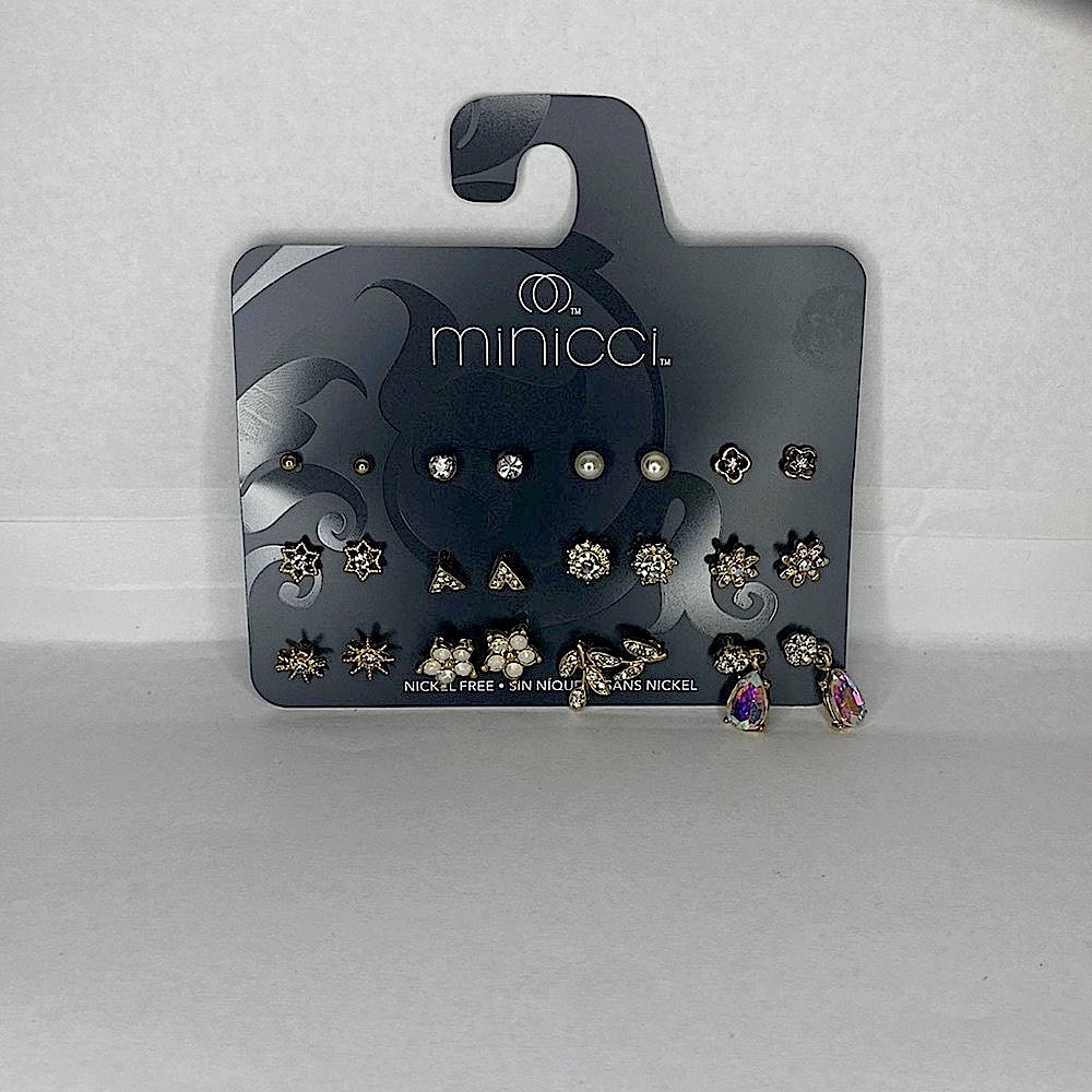 12 Pair of Minicci Gold Nickel Free Earrings